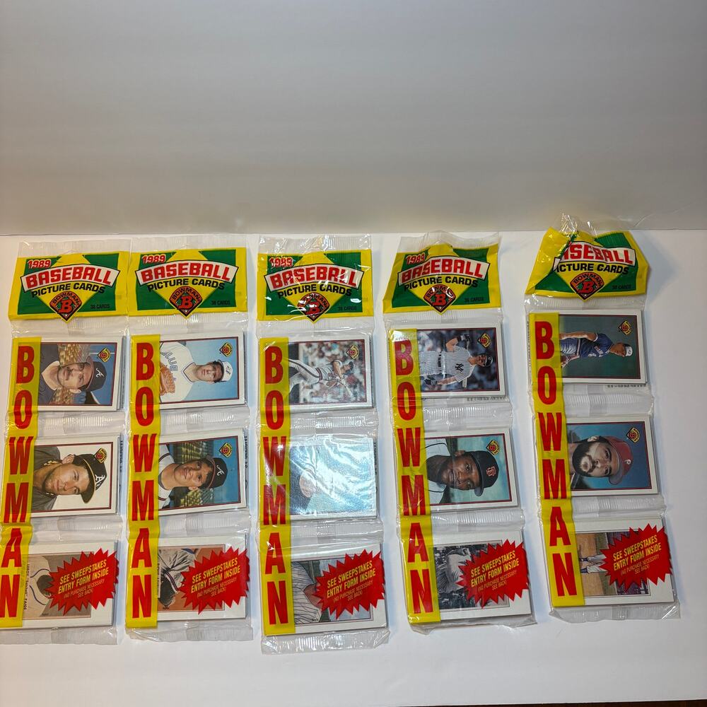Factory Sealed NEW Set of 5 Bowman Baseball Rack Packs Kirby Puckett Cal Ripken